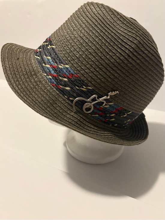 Carlos Santana Other - Carlos Santana Men’s Fedora grey Hat with metal guitar pin, Sz Small/Medium.